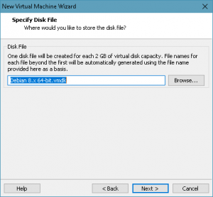 Seleccionar la ubicación y nombre del disco