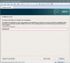 Figura 6: Configurar la red: Le daremos un nombre a la máquina