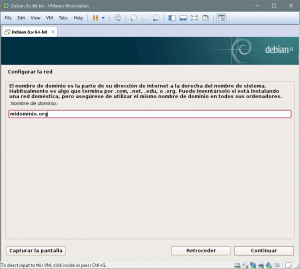 Figura 7: Configurar la red: Asignar un dominio de red