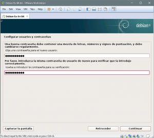 Figura 11: Configurar usuarios y contraseñas: Asignar una contraseña para el nuevo usuario