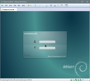 Figura 78: Pantalla de acceso (Login) de Debian 8