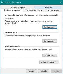 Configuracion avanzada del sistema