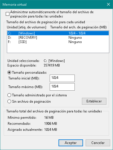 Mmoria virtua - Archivo del paginacion