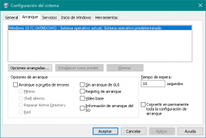 Configuracion del sistema - Arranque