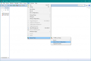 Menú Eclipse:  External tool configuration