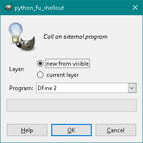 Ventana de filtros ShellOut en Gimp