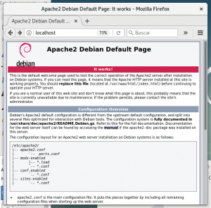 Página de Bienvenida de Apache 2
