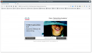Página de inicio de CCNA Exploration 4 en Firefox