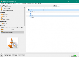 VLC: Lista de reproducción UPnP