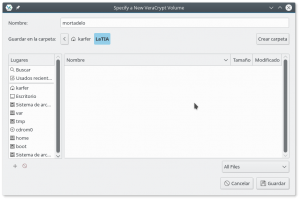 VeraCrypt: Especificar nombre del Volumen