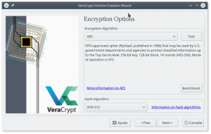 VeraCrypt: Opciones de Cifrado