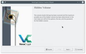 VeraCrypt: Comienza la creación del volumen oculto
