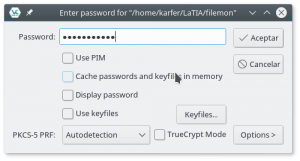 VeraCrypt: Introducir la Password del Contenedor