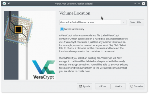 VeraCrypt: Localización del volumen