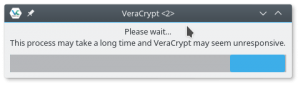 VeraCrypt: Progreso del montaje del Contenedor