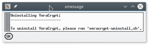 Aviso para desinstalacion de VeraCrypt