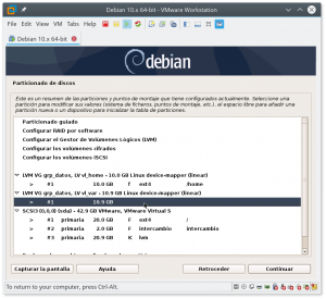 Figura 75: Ahora pasamos a configurar la última partición. En nuestro ejemplo será "/var".