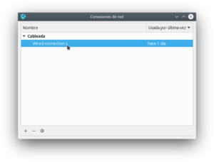 Configurar entorno de red: Interfaz del Editor de conexiones de red de Gnome