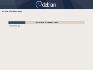 Instalar Debian: Figura 48: Instalar el sistema base: Progreso de la instalación.
