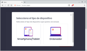 Brave Sync: Seleccionar dispositivo
