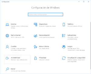 Configuracion de Windows 10: Accesibilidad