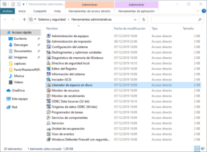 Herramientas administrativas: Liberador de espacio en disco
