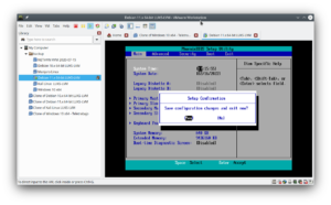 BIOS de una máquina virtual-VMware: Entrar en la BIOS de la máquina virtual - Salvar cambios de la BIOS