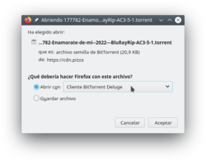 Abrir enlaces en Firefox: Asociar enlaces a archivos a una aplicación. Ventana para seleccionar otra aplicación.