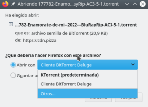 Abrir enlaces en Firefox: Asociar enlaces a archivos a una aplicación. Seleccionar otra aplicación.